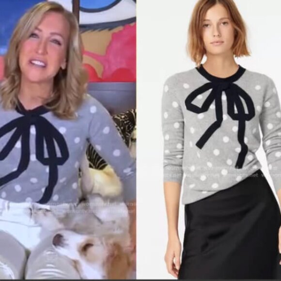 NWT J Crew 100% Cashmere Crewneck Sweater with bow. - Picture 3 of 6